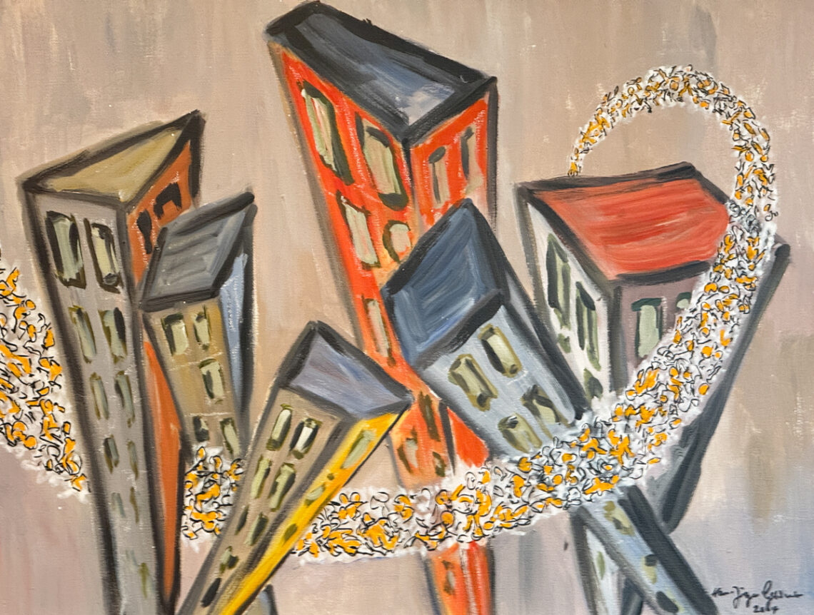 Bild 2 70x50, Acryl, Tusche auf Leinwand